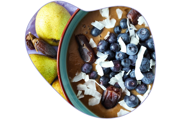 Äpfel, Heidelbeeren, bowl